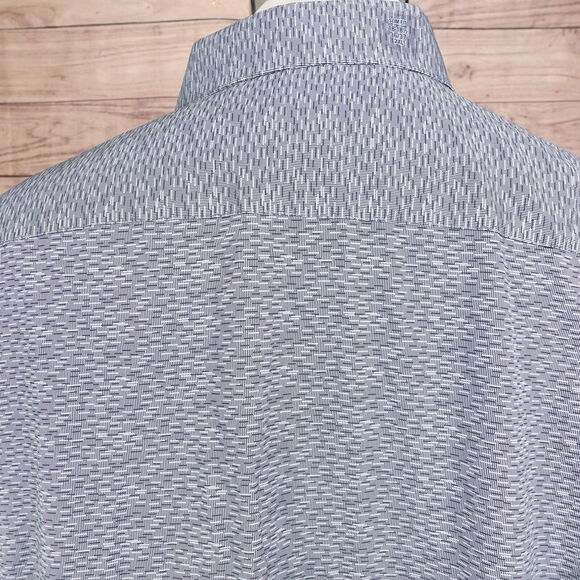 NWT VAN HEUSEN SLIM FIT 4-WAY STRETCH ASPHALT POLYESTER SHIRT 18-18.5 36/37 2XL - Picture 7 of 10